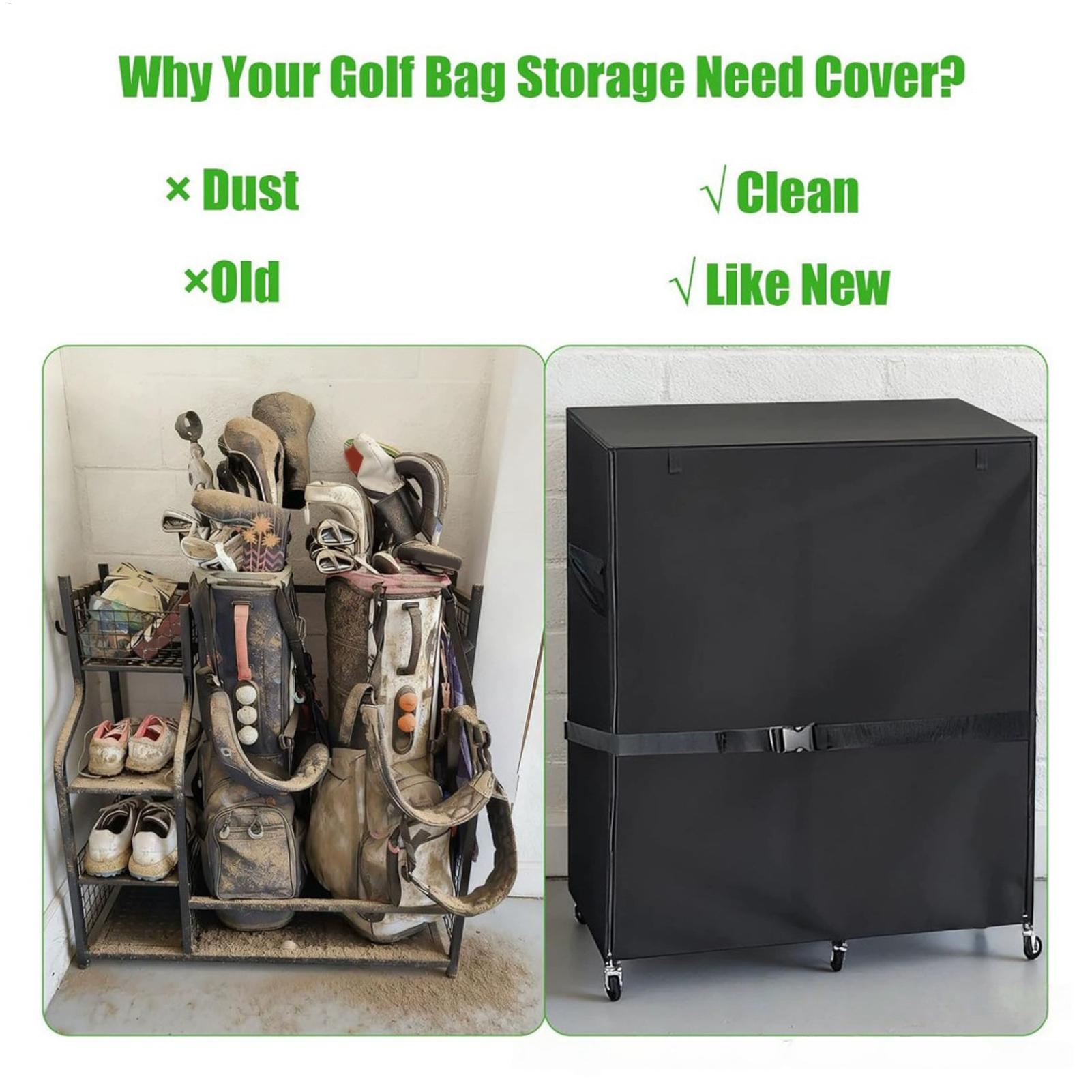 Golf Equipment Garage Organizer - Dust Cover for Golf Storage Rack