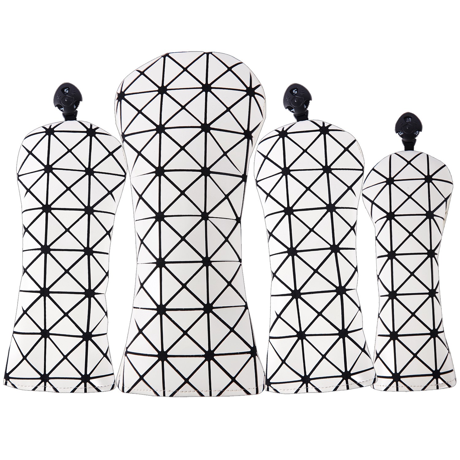 Golf Equipment Set - White Laser Premium Leather Head Covers