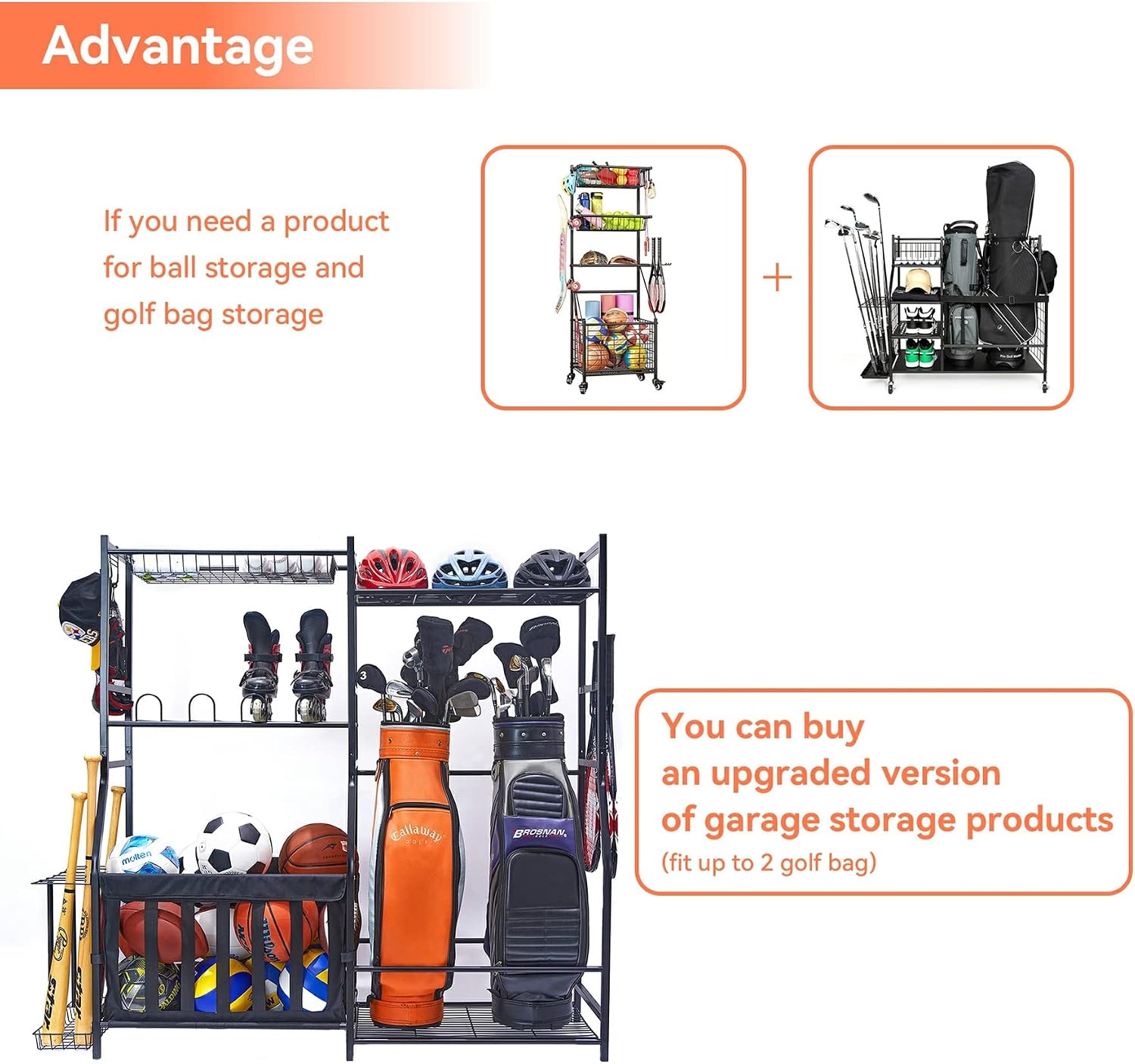 Garage Sports Equipment Storag - Golf Equipment Garage Organizer ulasan dan harga