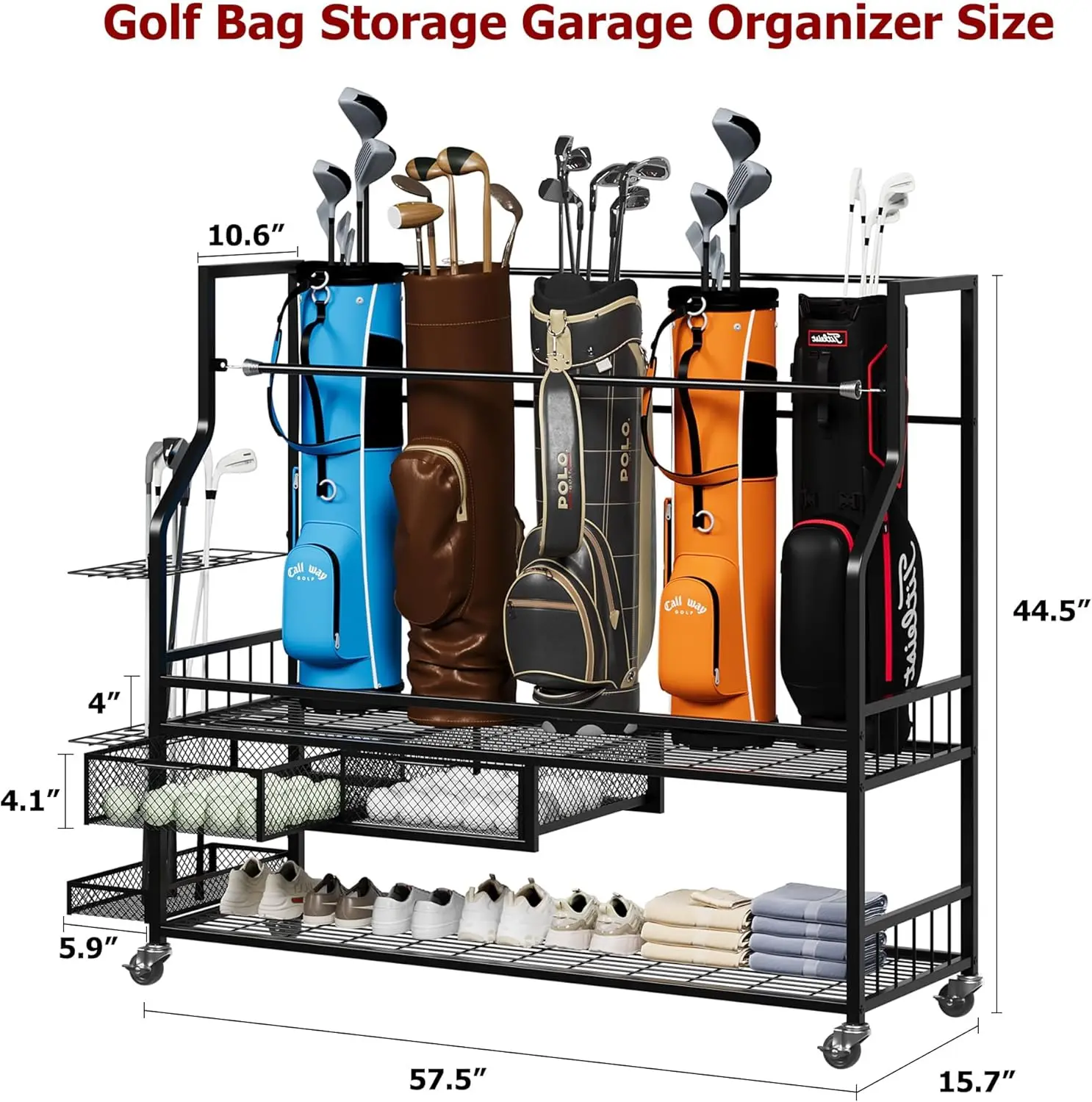 Multifunctional Rolling Golf B - Golf Equipment Garage Organizer ulasan dan harga