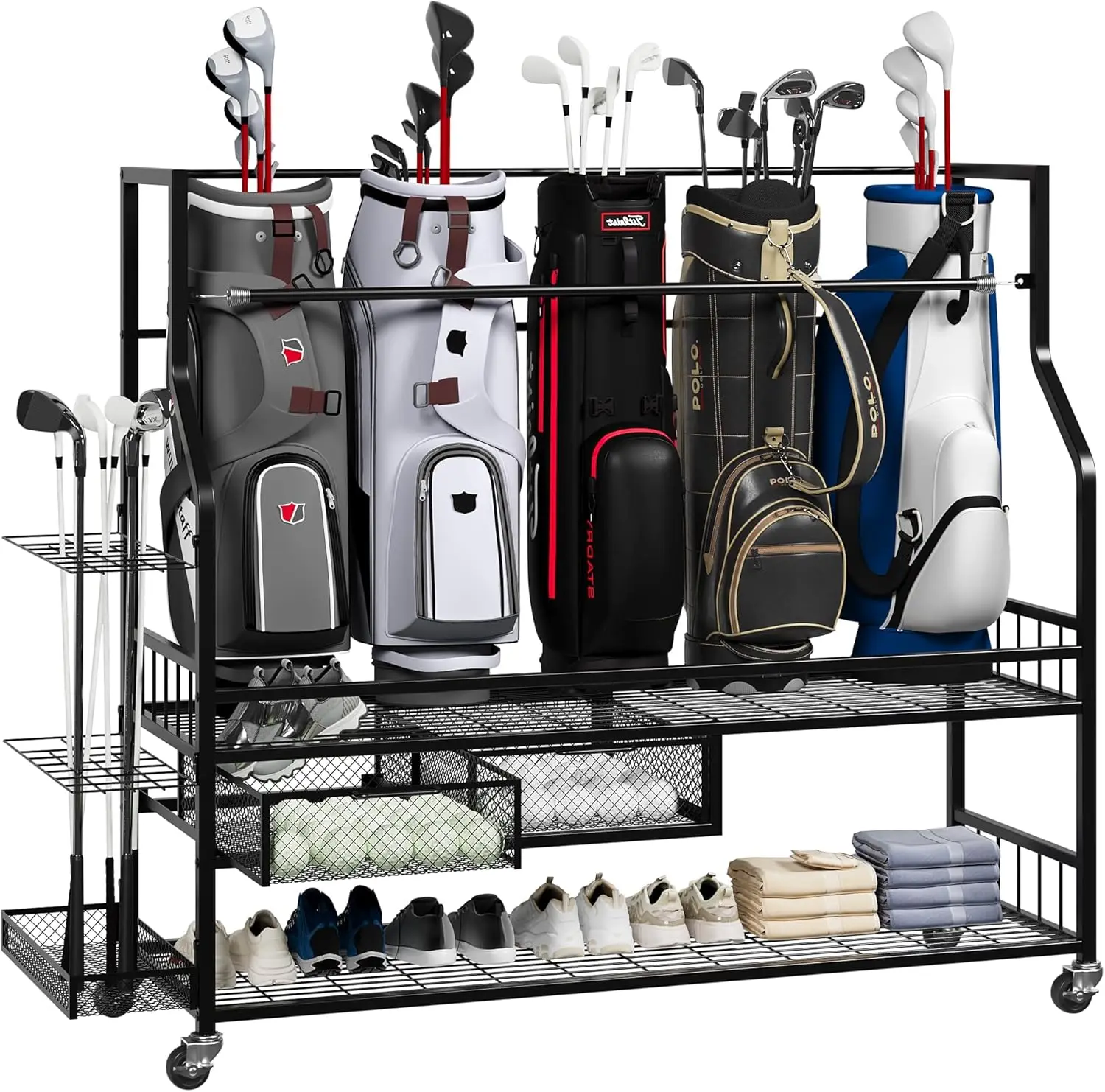Multifunctional Rolling Golf B - Golf Equipment Garage Organizer ulasan dan harga