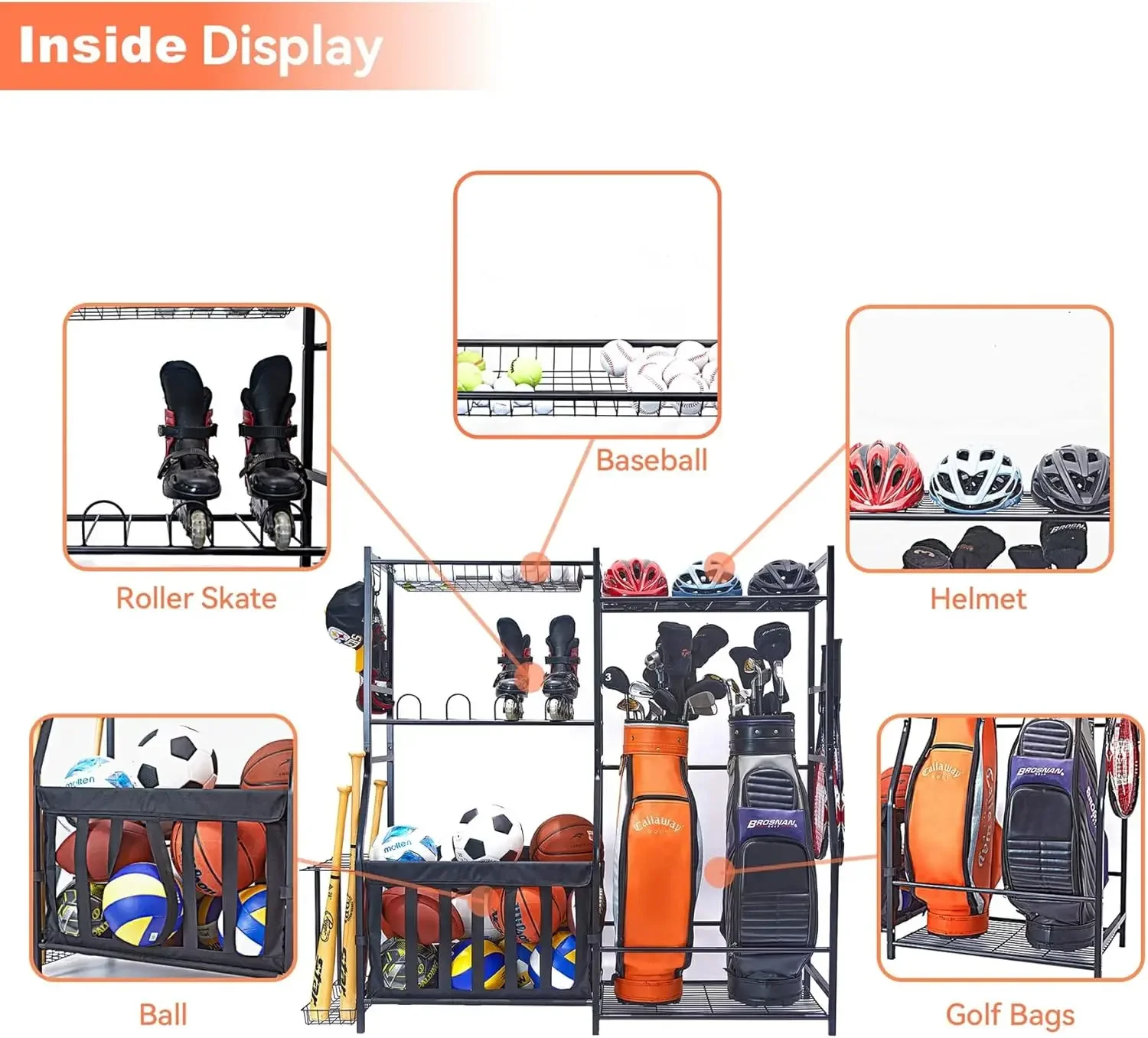 Garage Sports Equipment Organi - Golf Equipment Garage Organizer ulasan dan harga